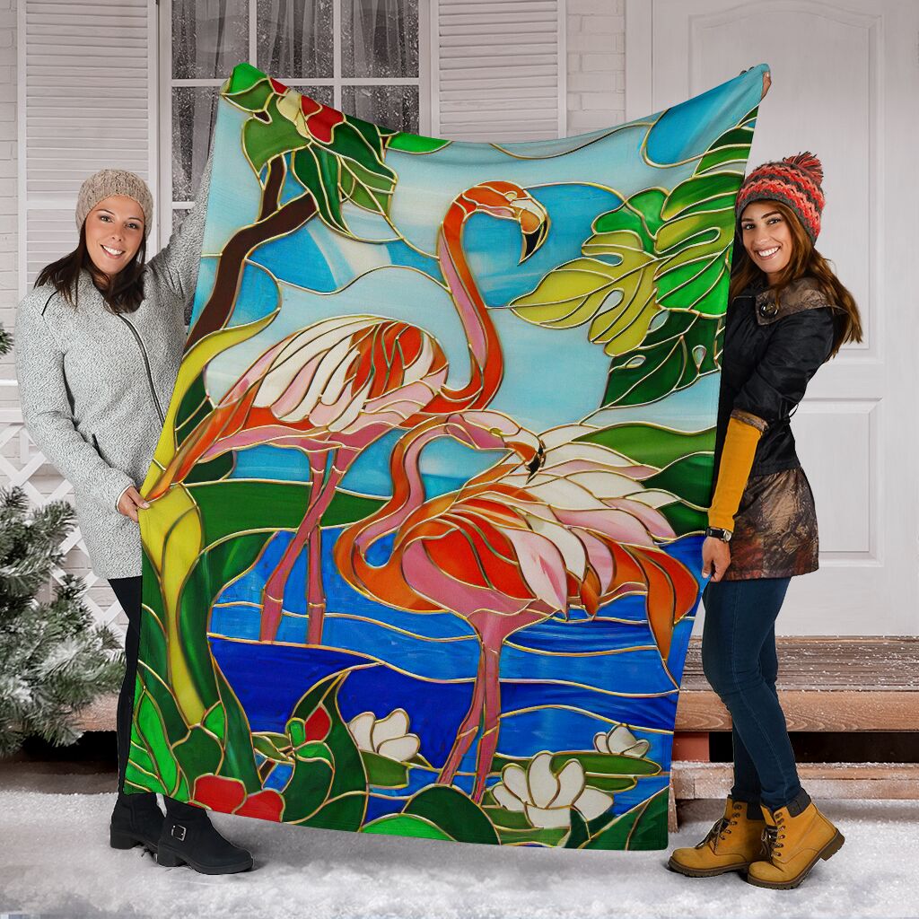 Flamingo Love Beautiful Life Flannel Blanket For Cozy Bedroom Sofa Decor