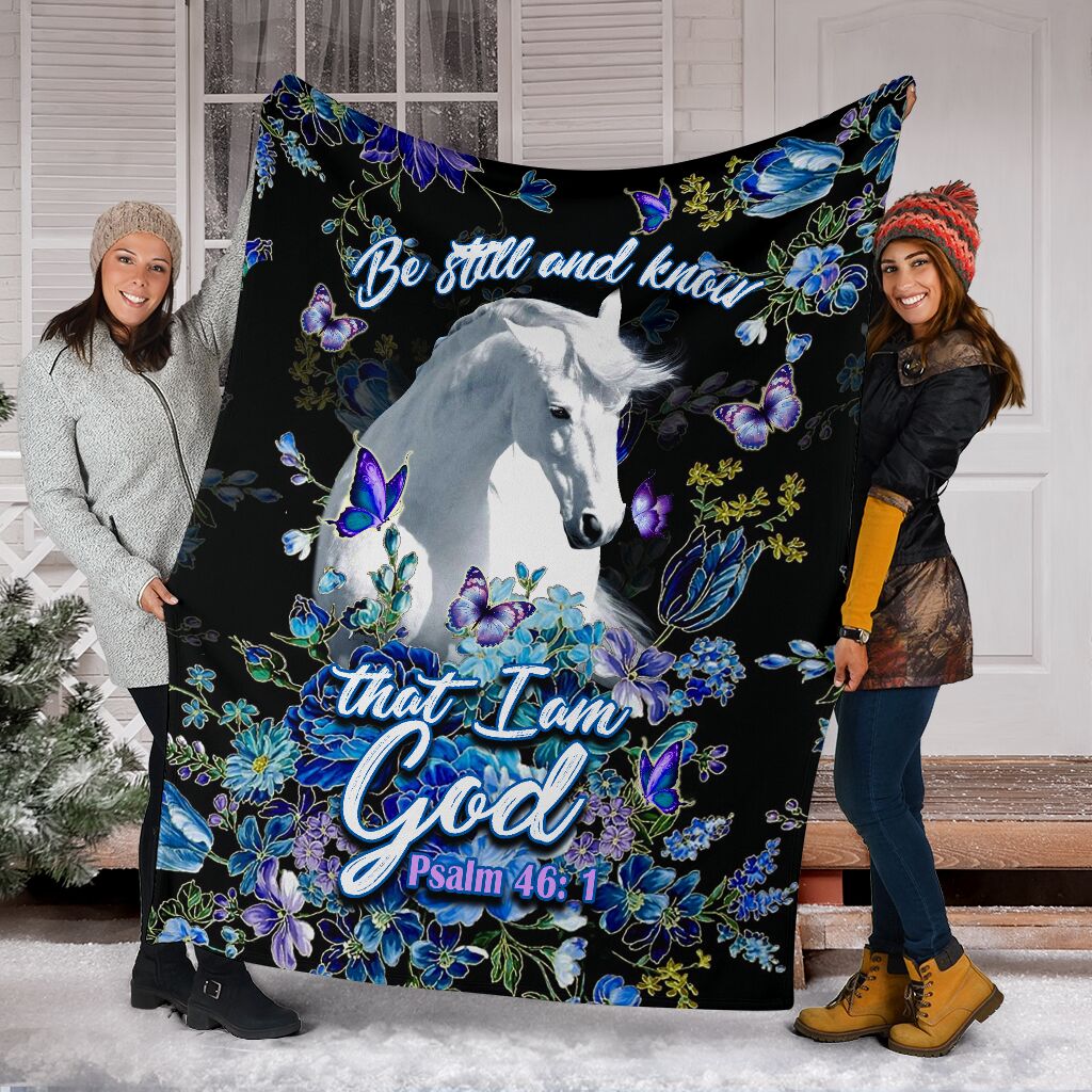 Horse Be Still And Knowing That I Am God Flannel Blanket For Cozy Bedroom Sofa Decor