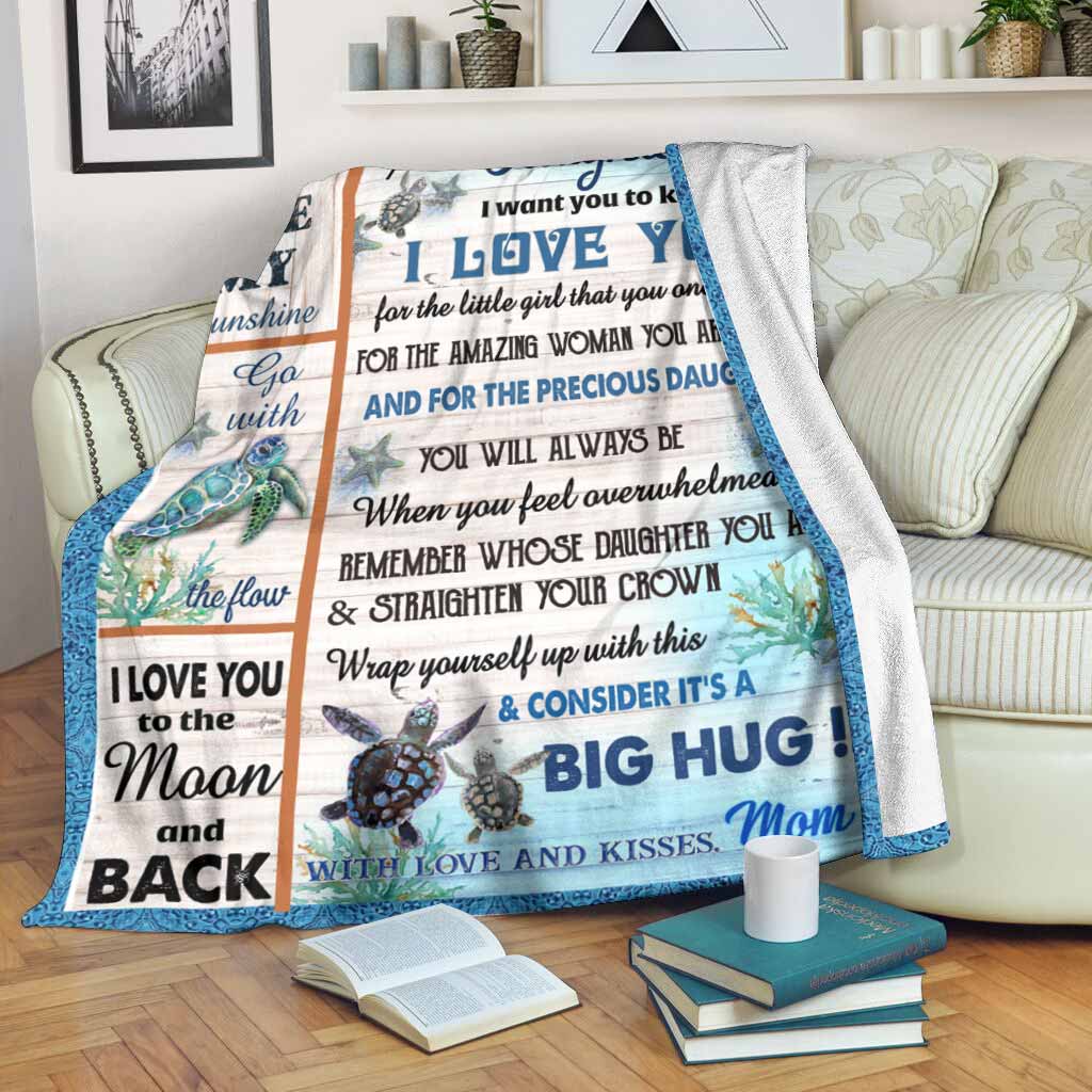 Turtle To My Daughter Be Good Flannel Blanket For Cozy Bedroom Sofa Decor