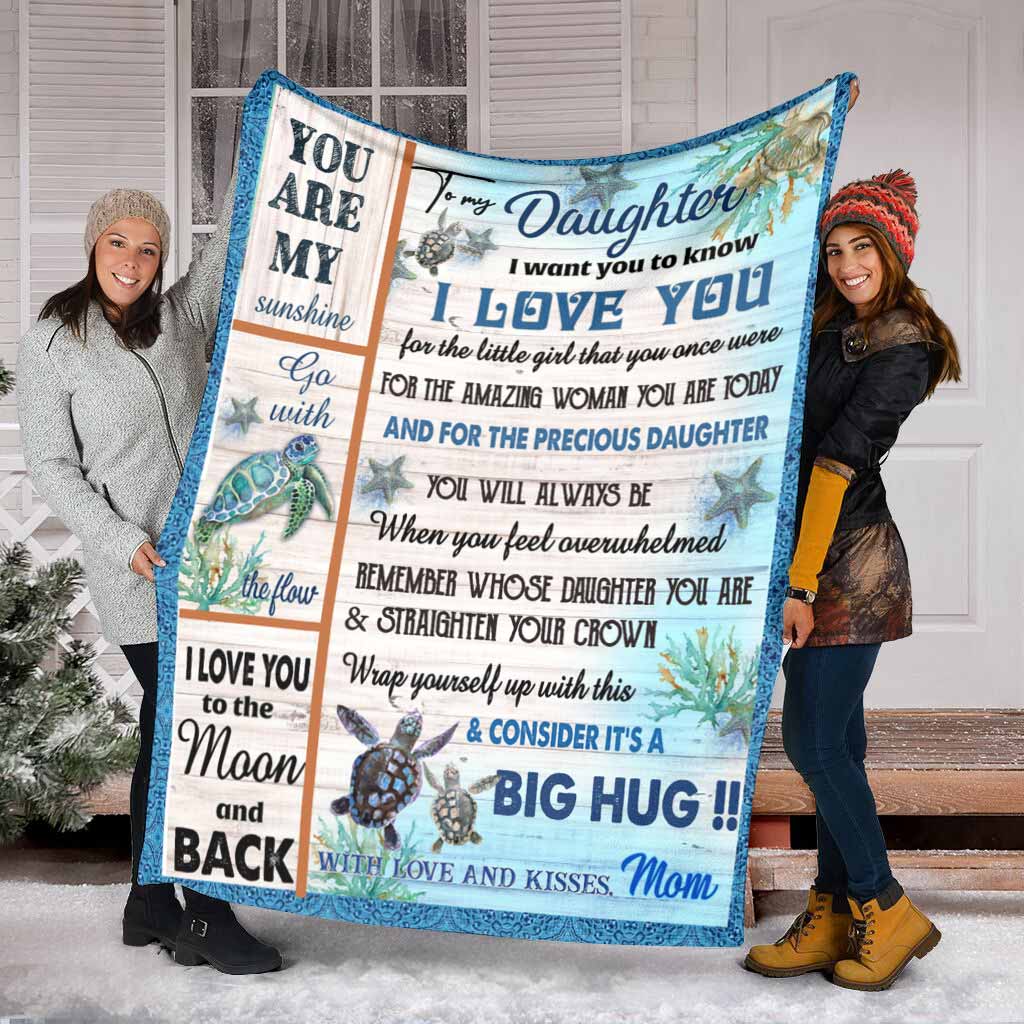 Turtle To My Daughter Be Good Flannel Blanket For Cozy Bedroom Sofa Decor