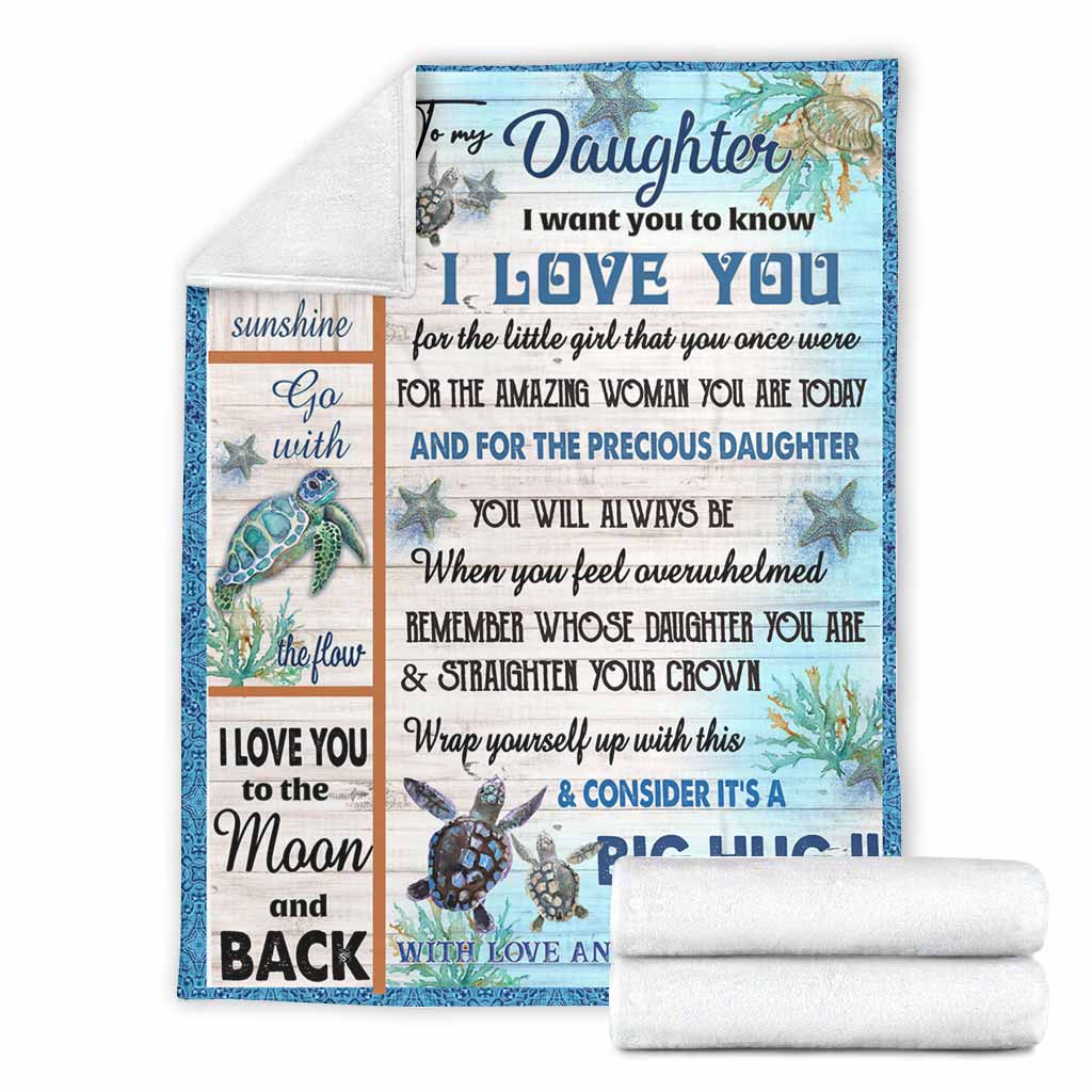 Turtle To My Daughter Be Good Flannel Blanket For Cozy Bedroom Sofa Decor