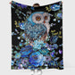 Owl Blue Floral Flannel Blanket For Cozy Bedroom Sofa Decor