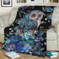 Owl Blue Floral Flannel Blanket For Cozy Bedroom Sofa Decor