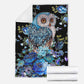 Owl Blue Floral Flannel Blanket For Cozy Bedroom Sofa Decor