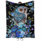 Owl Blue Floral Flannel Blanket For Cozy Bedroom Sofa Decor