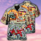 Christmas Hot Rod Hawaiian Shirt With All Over Print For Tropical Escapes Resort Wear And Outdoor Celebrations