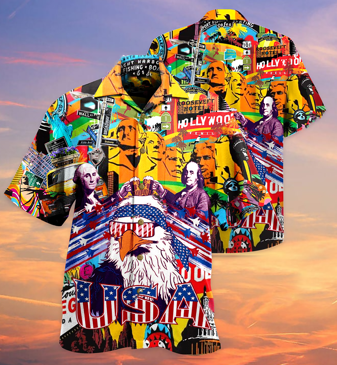 American Proud Hawaiian Shirt For Summer Events And Casual Outdoor Wear
