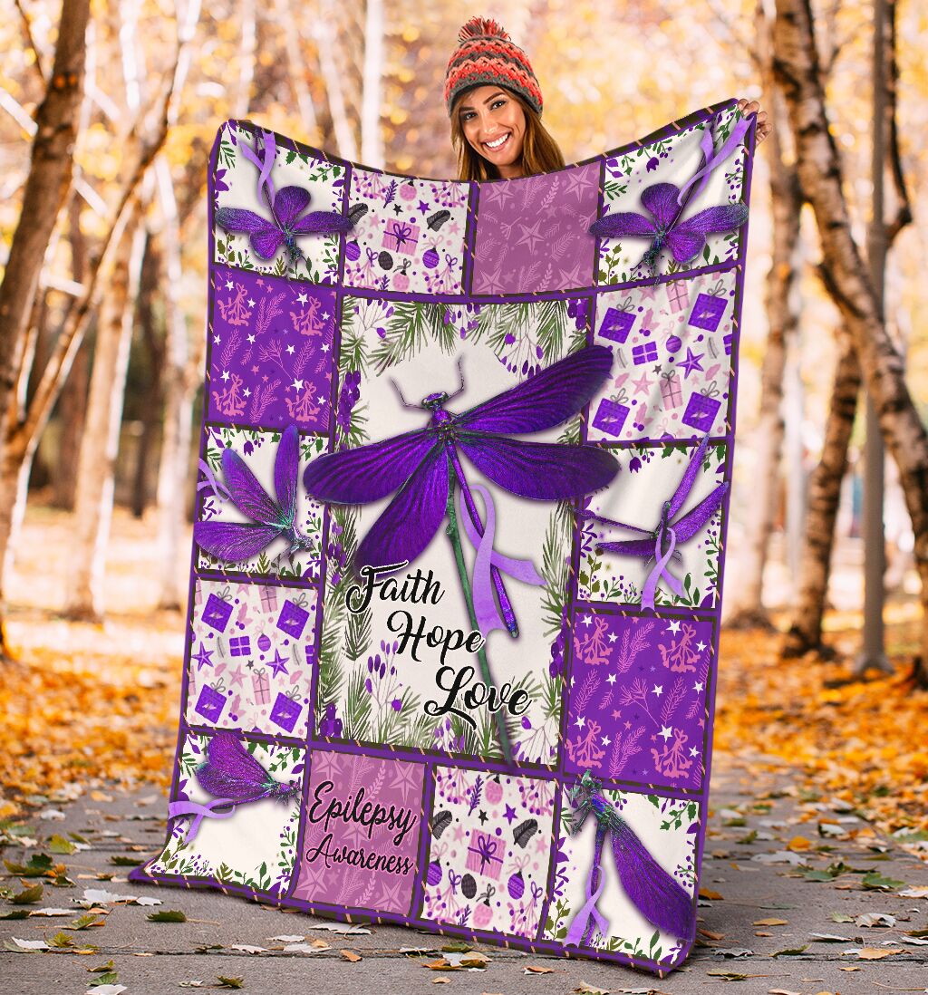 Epilepsy Awareness Butterfly Flannel Blanket For Cozy Bedroom Sofa Decor