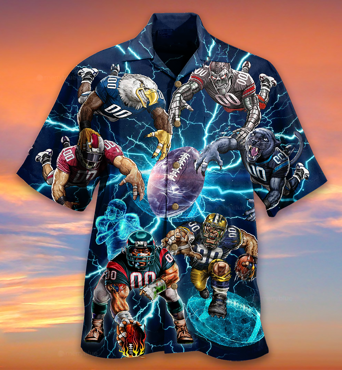 Rugby Hawaiian Shirt With All Over Print For Summer Travel Coastal Events And Thoughtful Gift Giving