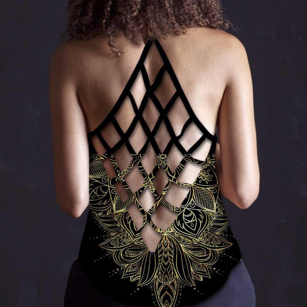 Hippie Moon Sun Peaceful Soul Hollow Tank Top For Yoga Workouts And Festival Wear