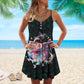 Vibrant Turtle Is Beach Soul V-Neck Sleeveless Cami Dress For Beach Festivals And Comfortable Summer Outfits