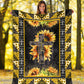 Jesus Cross On Sunflower Christian Flannel Blanket For Cozy Bedroom Sofa Decor