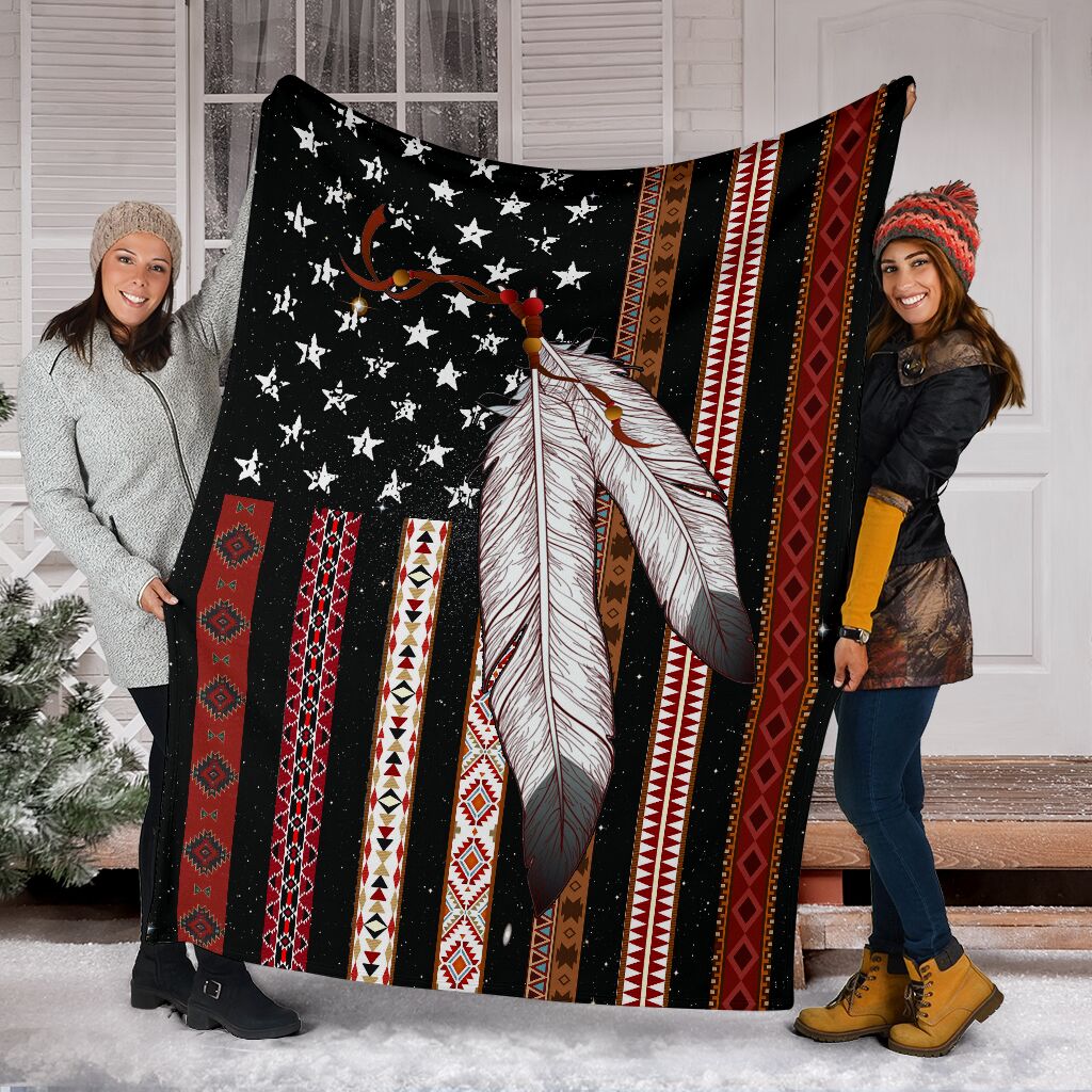 Native American Flag Native American Flannel Blanket For Cozy Bedroom Sofa Decor