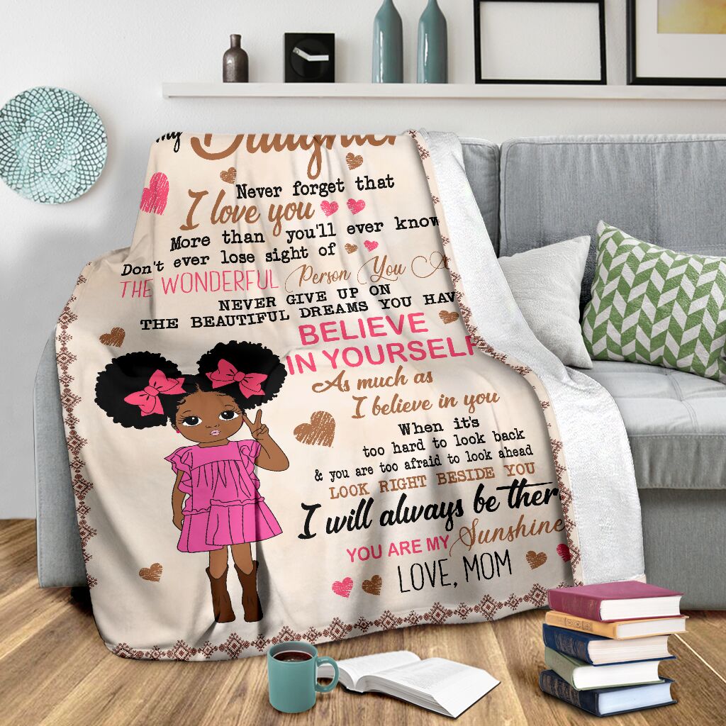 Black Girl To My Daughter African American Flannel Blanket For Cozy Bedroom Sofa Decor