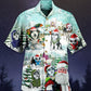 Festive Christmas Husky Hawaiian Shirt Design Detail For Sunny Adventures And Casual Wear