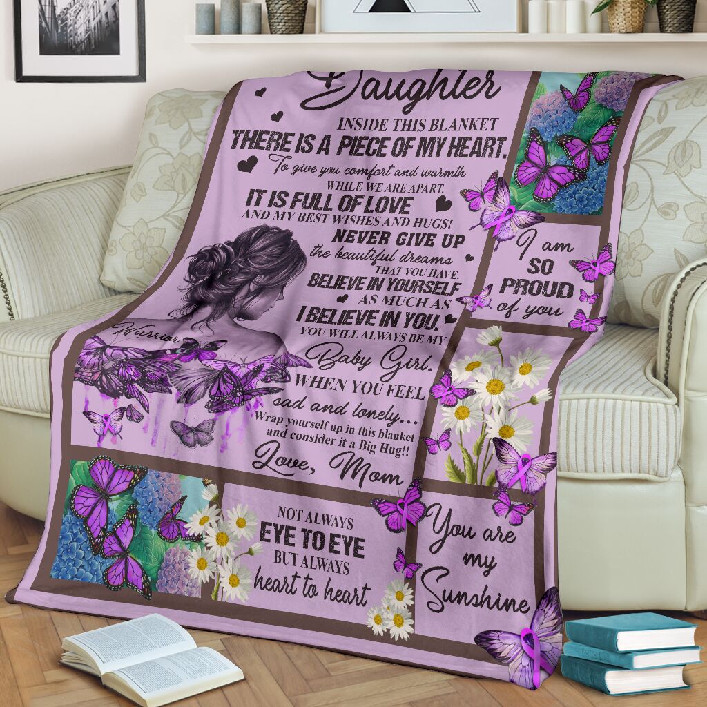 Fibromyalgia To My Daughter Fibromyalgia Awareness Flannel Blanket For Cozy Bedroom Sofa Decor