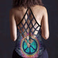 Hippie Soul Color Peaceful Hollow Tank Top For Studio Practice And Casual Styling