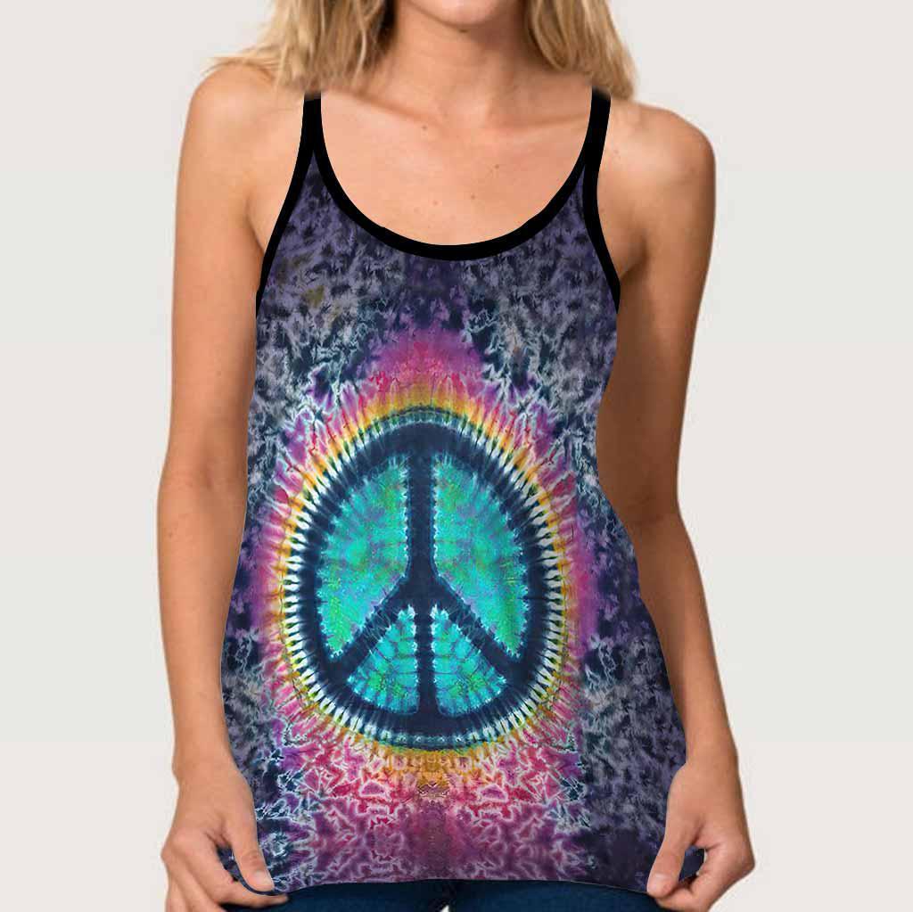 Hippie Soul Color Peaceful Hollow Tank Top For Studio Practice And Casual Styling