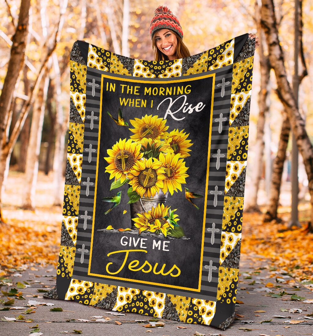 Jesus In The Morning When I Rise Give Me Jesus Christian Flannel Blanket For Cozy Bedroom Sofa Decor