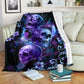 Skull Faith Hope Love Tropical Floral Flannel Blanket For Cozy Bedroom Sofa Decor