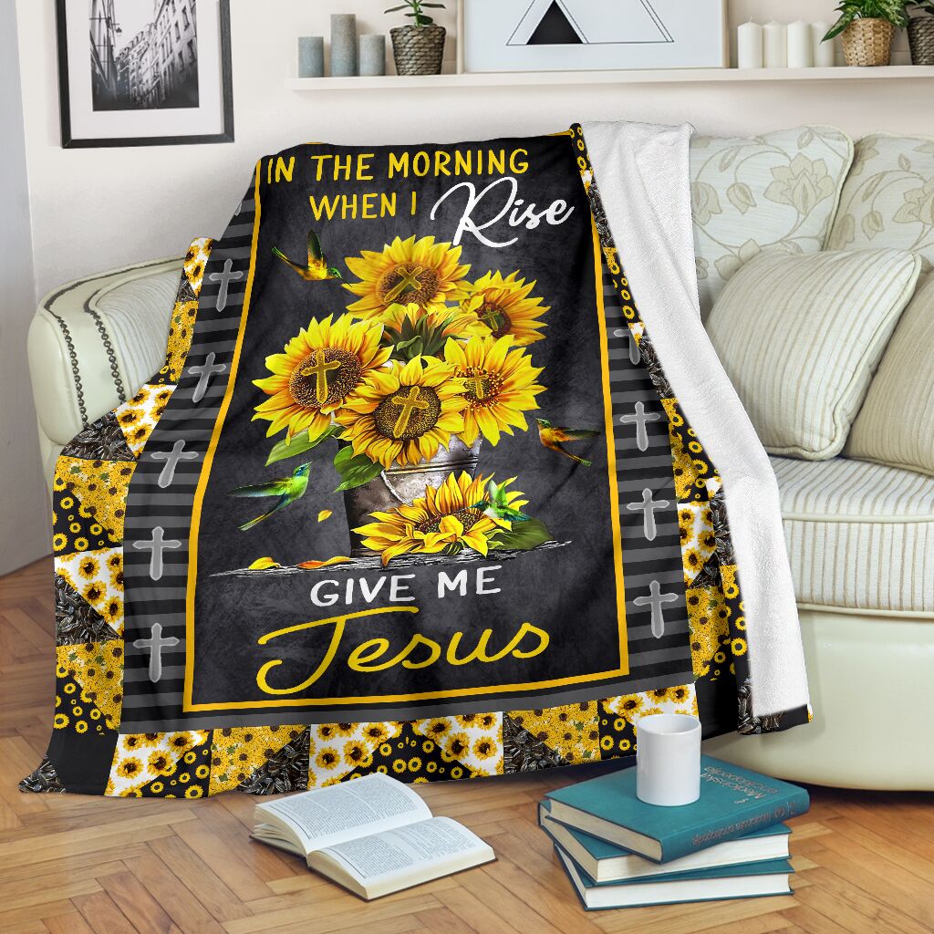 Jesus In The Morning When I Rise Give Me Jesus Christian Flannel Blanket For Cozy Bedroom Sofa Decor