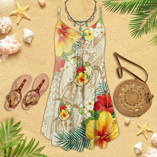 Turtle Is Beach Soul Limited 14 – Women's Summer Sleeveless V-Neck Camisole Dress