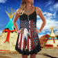 Native America V-Neck Sleeveless Cami Dress For Vacations And Colorful Everyday Styling