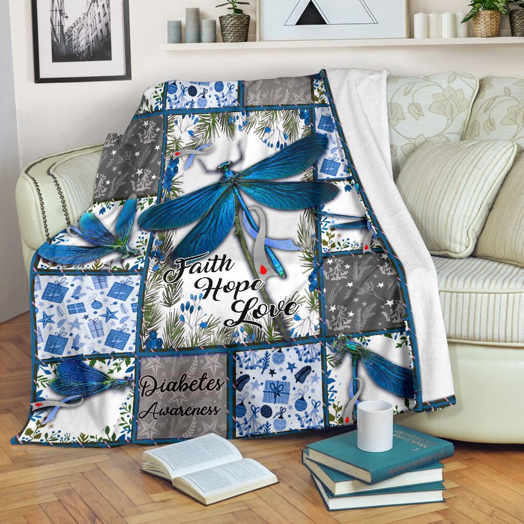 Diabetes Awareness Flannel Blanket For Cozy Bedroom Sofa Decor