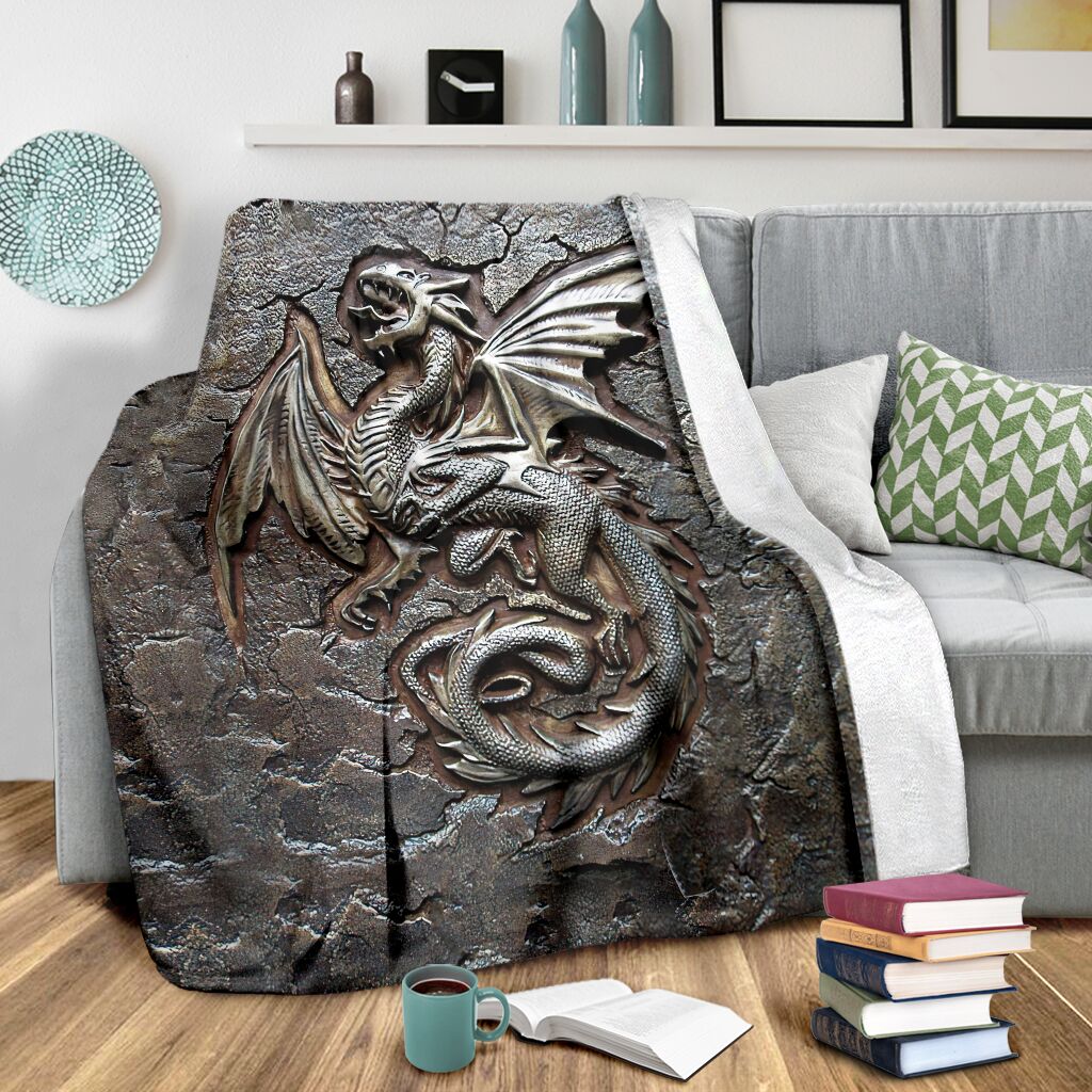 Dragon Protects Your Life Flannel Blanket For Cozy Bedroom Sofa Decor