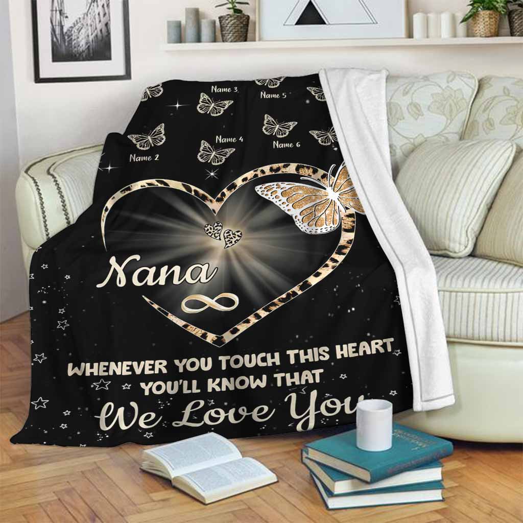 Butterfly Whenever You Touch This Heart Personalized Flannel Blanket For Cozy Bedroom Sofa Decor
