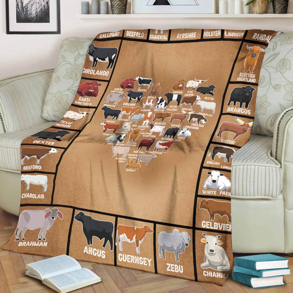 Cow Farm Life Love Animals Flannel Blanket For Cozy Bedroom Sofa Decor