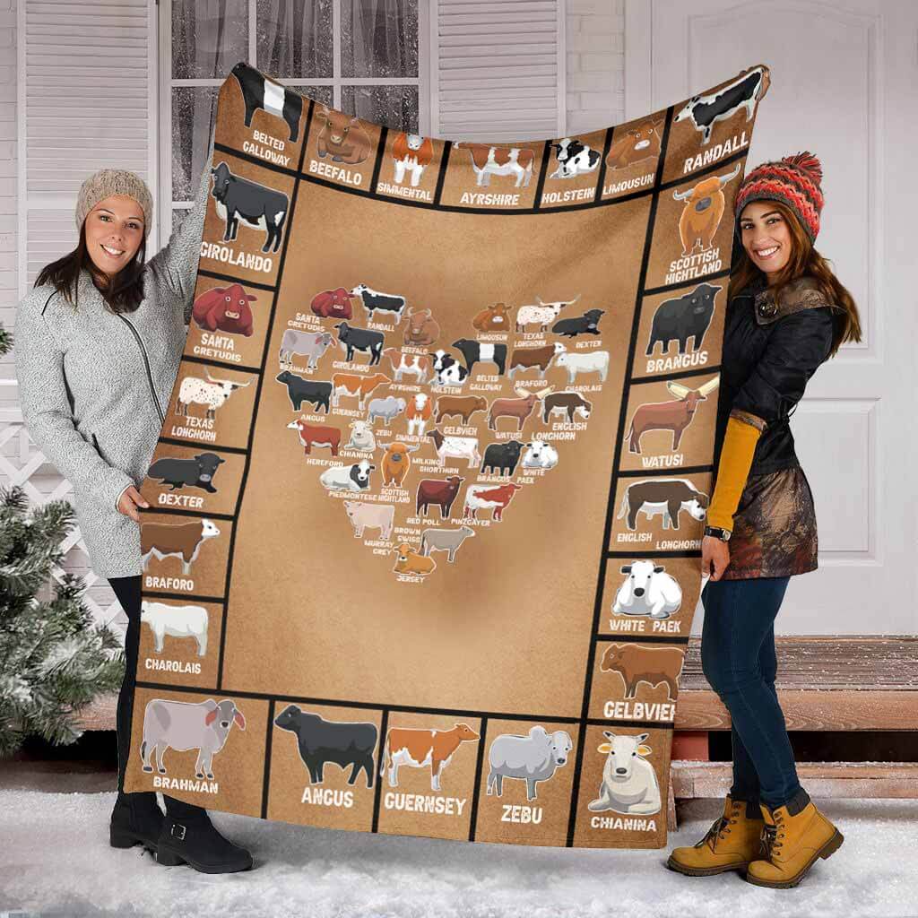 Cow Farm Life Love Animals Flannel Blanket For Cozy Bedroom Sofa Decor