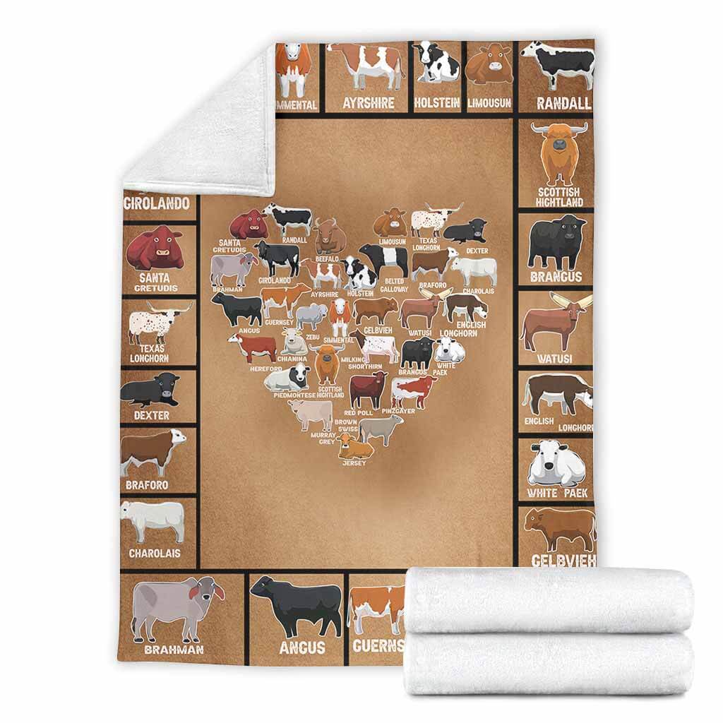 Cow Farm Life Love Animals Flannel Blanket For Cozy Bedroom Sofa Decor