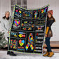 Autism Awareness Different True Colors Flannel Blanket For Cozy Bedroom Sofa Decor