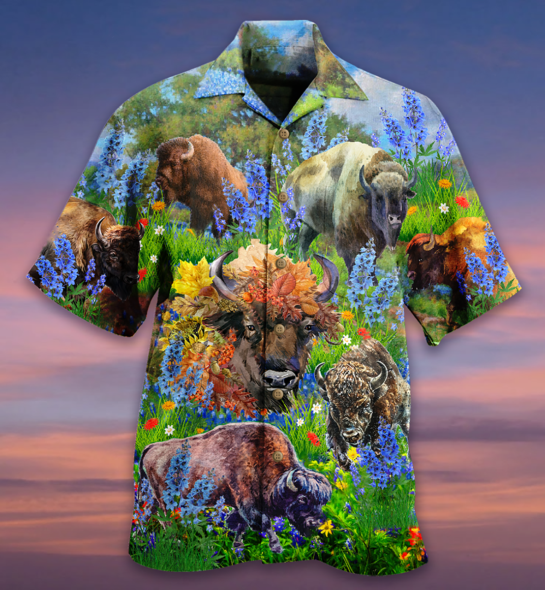 Buffalo Animals Hawaiian Shirt For Summer Events And Casual Outdoor Wear
