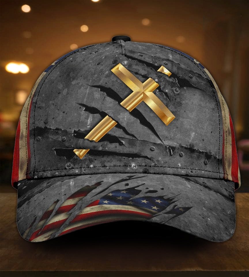 Faith Crack American Flag Classic Cap For Daily Outfits Festivals And Thoughtful Gift Giving