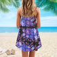 Vibrant Turtle Is Beach Soul V-Neck Sleeveless Cami Dress For Beach Trips And Resort Vacations