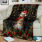 Black Cat Meowy Christmas Flannel Blanket For Cozy Bedroom Sofa Decor