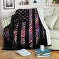 Mermaid Scales American Flag Flannel Blanket For Cozy Bedroom Sofa Decor