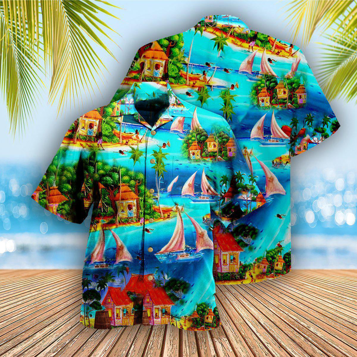 Hawaiian Island And Tropical Beach Hawaiian Shirt With All Over Print For Warm Weather Adventures Parties And Daily Comfort