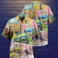Floral Train Hawaiian Shirt For Vacation Days And Relaxed Coastal Outings