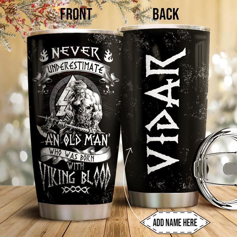 Viking Blood Old Man 20 Oz Tumbler For Coffee Travel And Daily Drinks