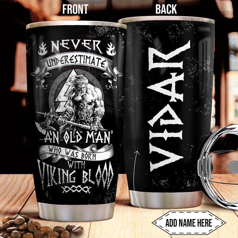 Viking Blood Old Man 20 Oz Tumbler For Coffee Travel And Daily Drinks