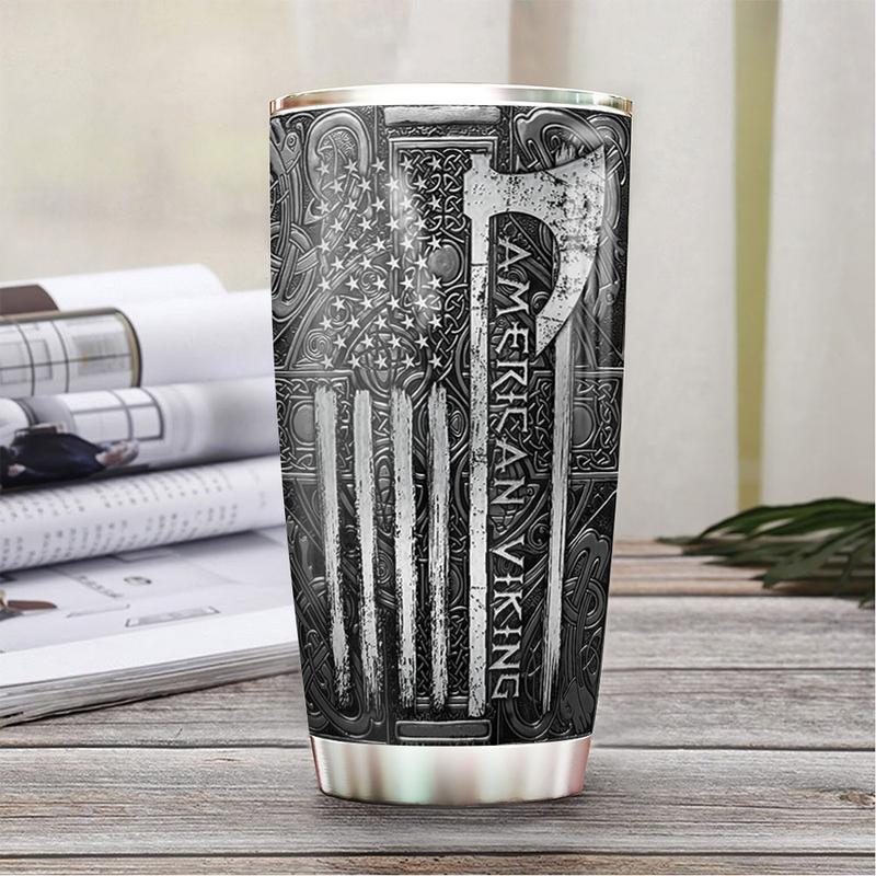 Viking Norse American Personalized 20 Oz Tumbler For Coffee Travel And Daily Drinks