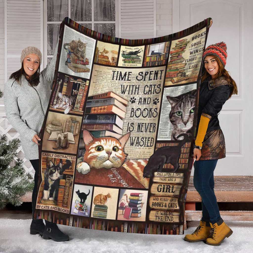 Book Time Spent With Books Flannel Blanket For Cozy Bedroom Sofa Decor