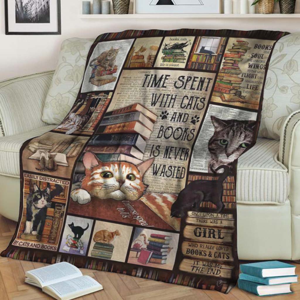 Book Time Spent With Books Flannel Blanket For Cozy Bedroom Sofa Decor