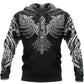 White Viking Huginn Special Hoodie For Norse Heritage Style Outdoor Events And Comfortable Layering