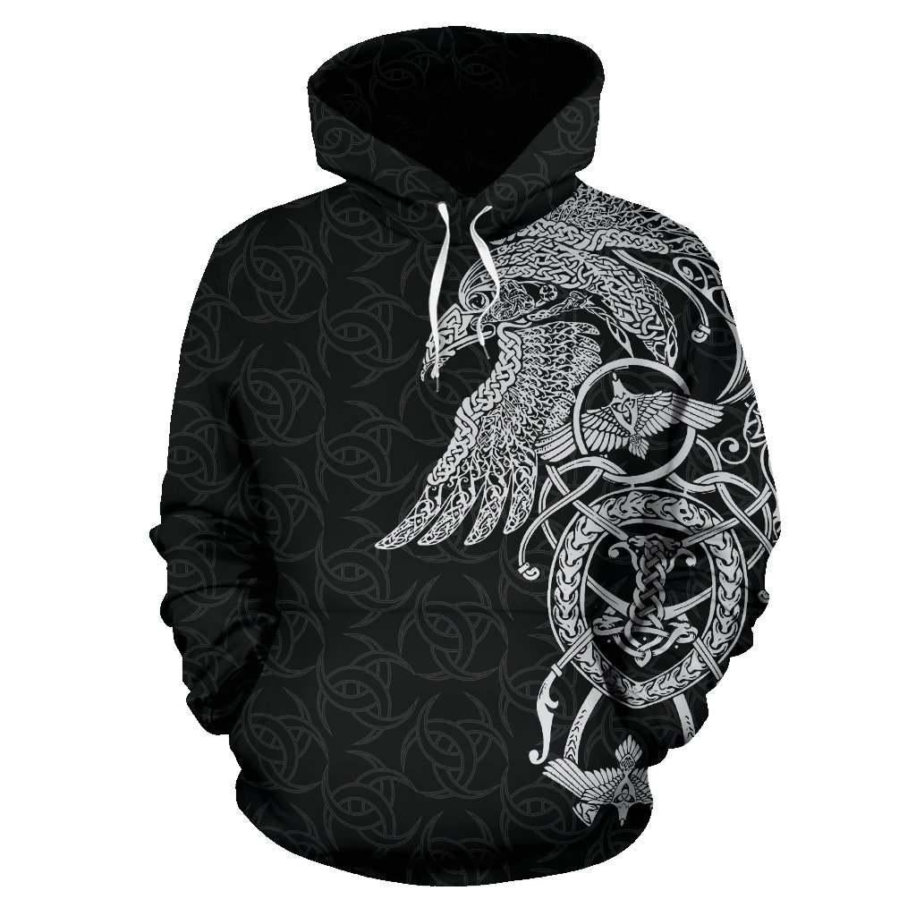 Viking Muninn Raven Hoodie For Norse Heritage Style Outdoor Events And Comfortable Layering