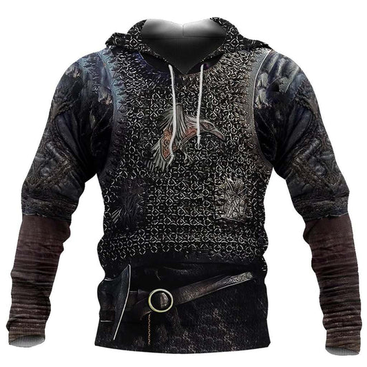 Viking Raven Armor Hoodie For Norse Heritage Style Outdoor Events And Comfortable Layering