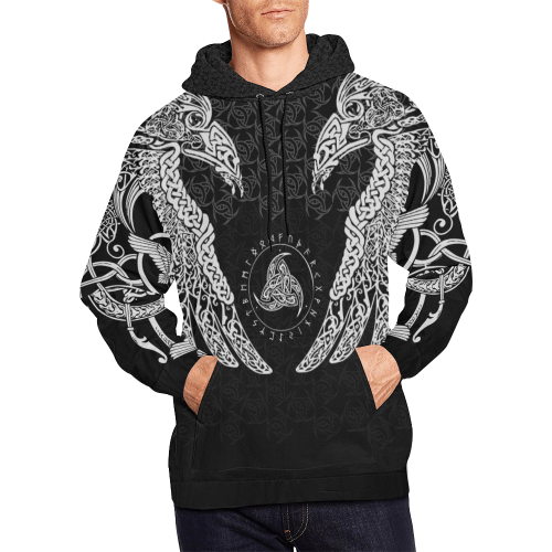 Viking Muninn Raven Pullover A8 Hoodie For Viking Inspired Streetwear Holidays And Thoughtful Gifts